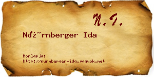 Nürnberger Ida névjegykártya